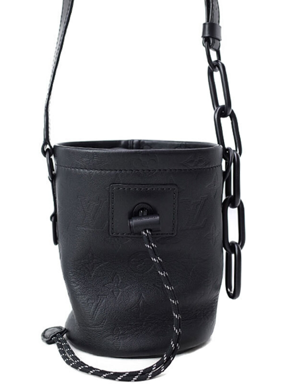Louis Vuitton Monogram Shadow Black Chalk Bag Shoulder
